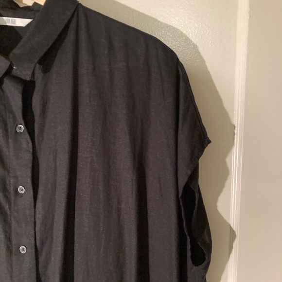 Buttoned Black Linen Dress, Uniqlo, Size Sm - Picture 3 of 6